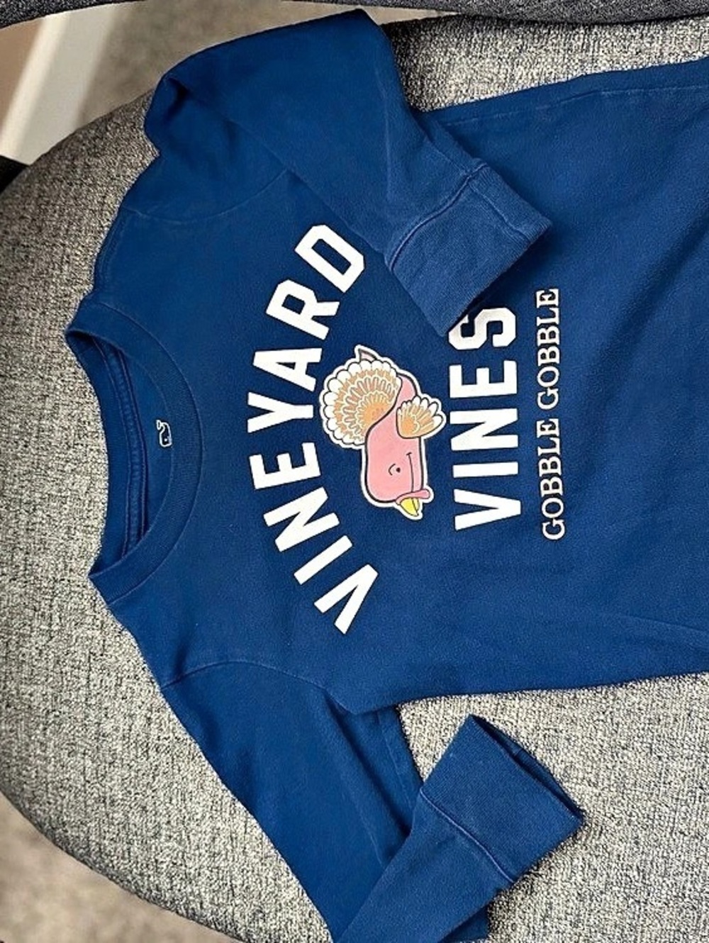 Vineyard Vines Toddler Turkey Whale Long-Sleeve Graphic Tee Blue 2T